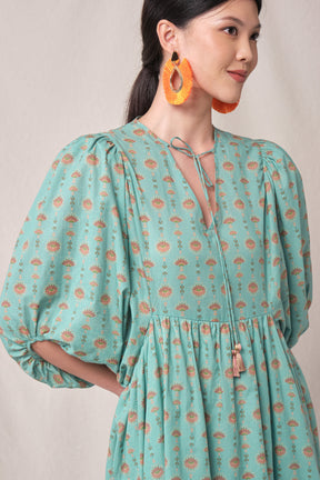 OLA Dress in Blue Penjor