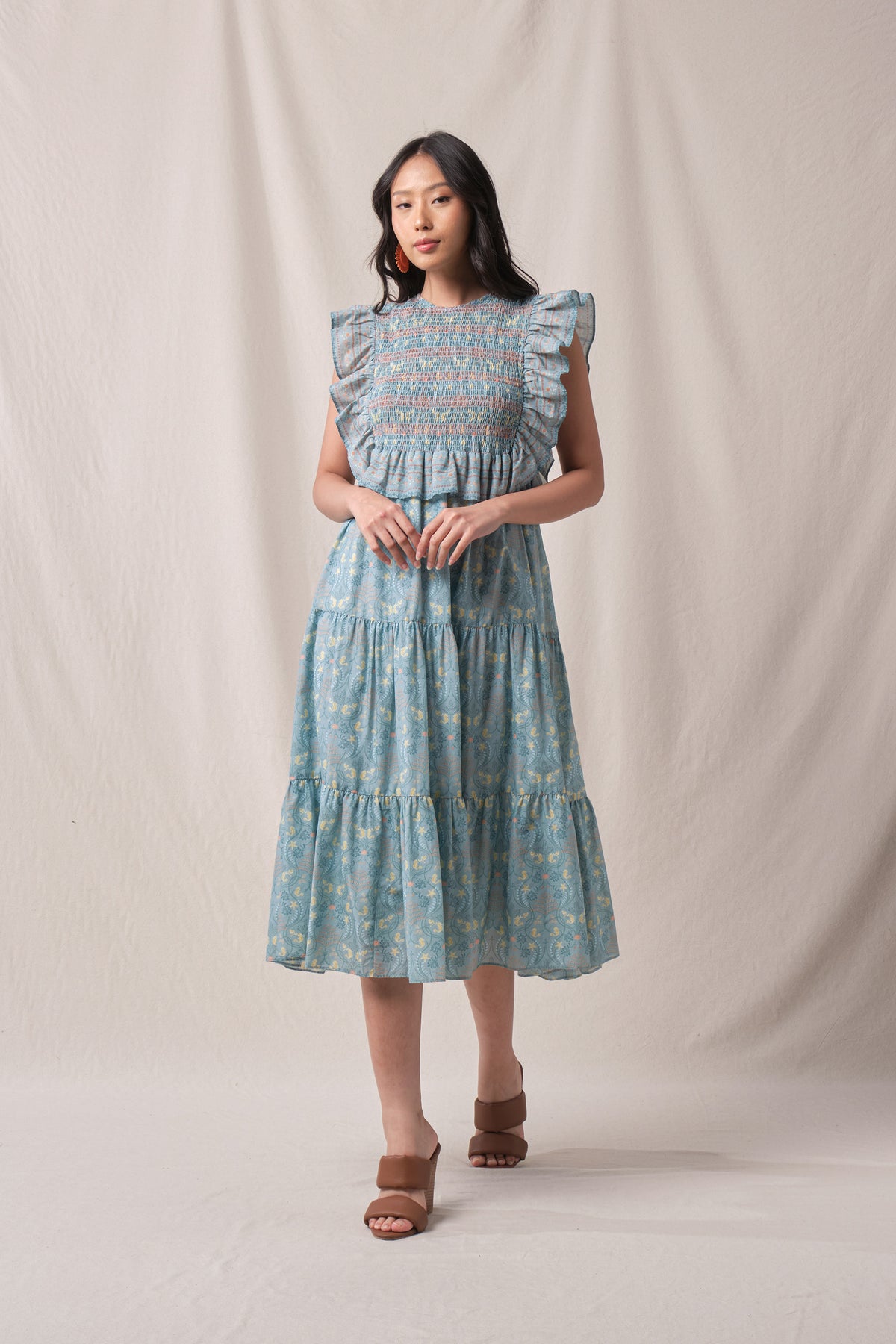 OLIN Dress in Blue Segara