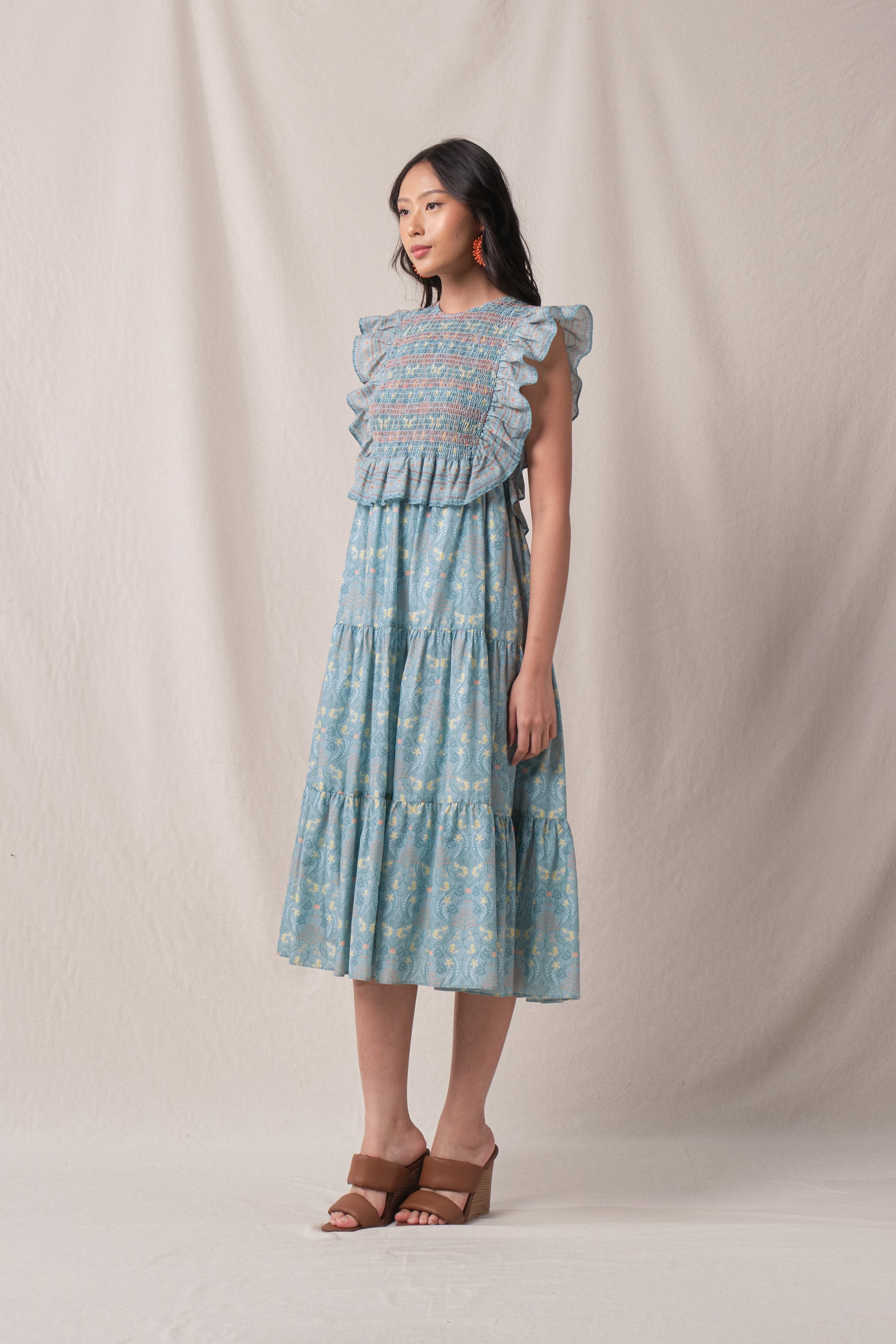 OLIN Dress in Blue Segara