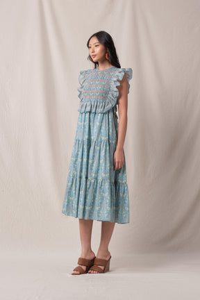 OLIN Dress in Blue Segara