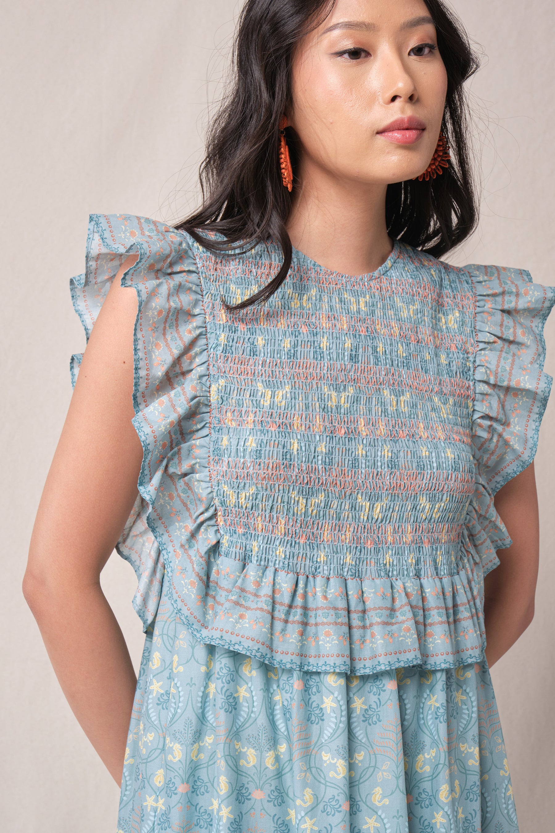 OLIN Dress in Blue Segara