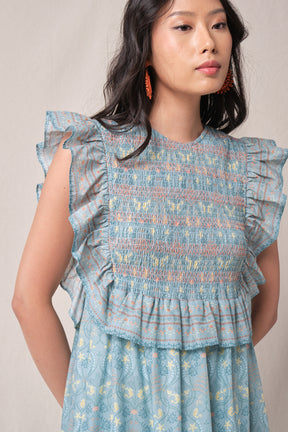 OLIN Dress in Blue Segara