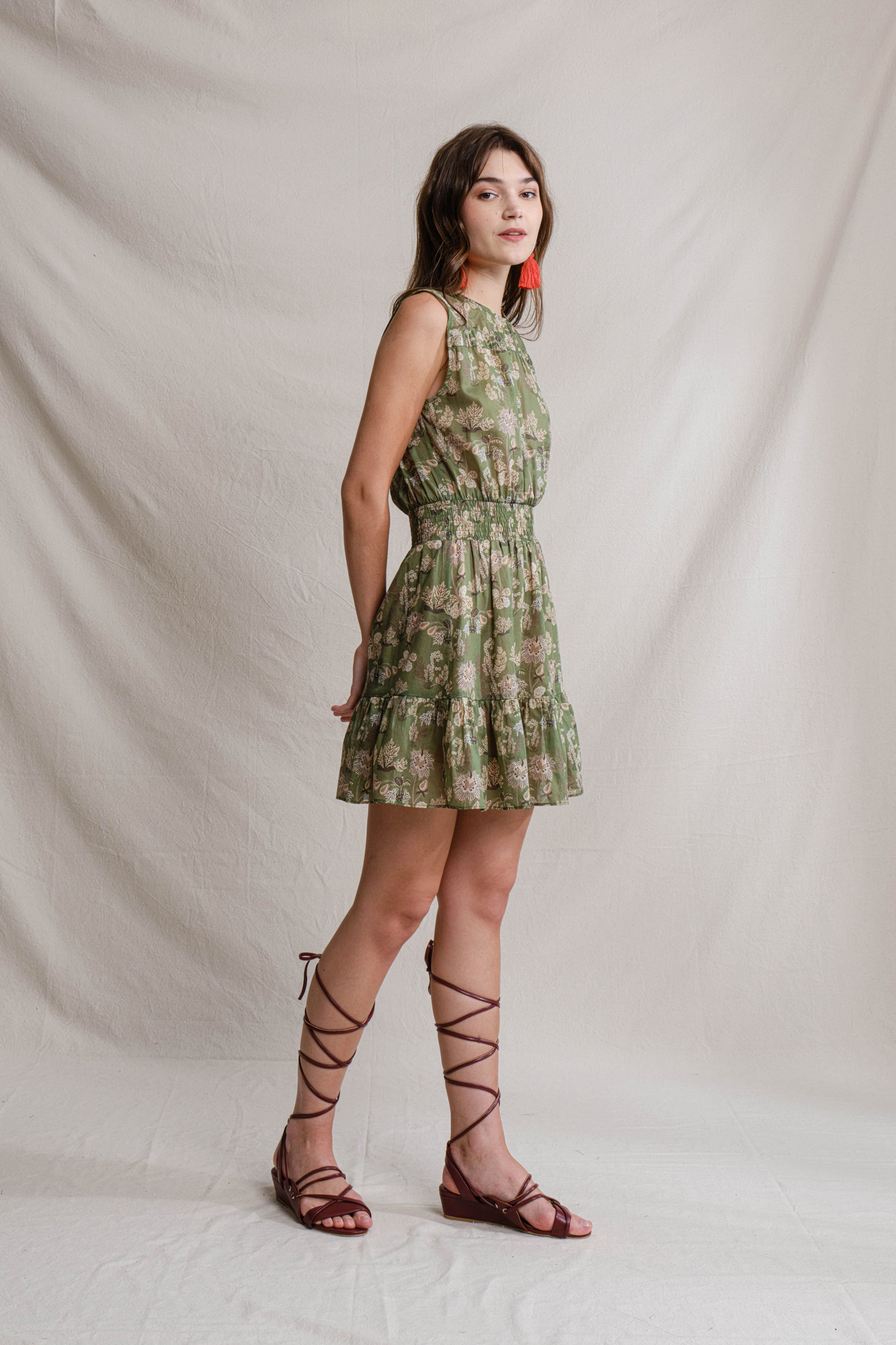 OLIVIA Dress in Green Pepaya