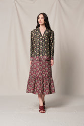 BUNDLING: Pamela Outer in Black Sumpang and Nava Skirt in Red Sumpang