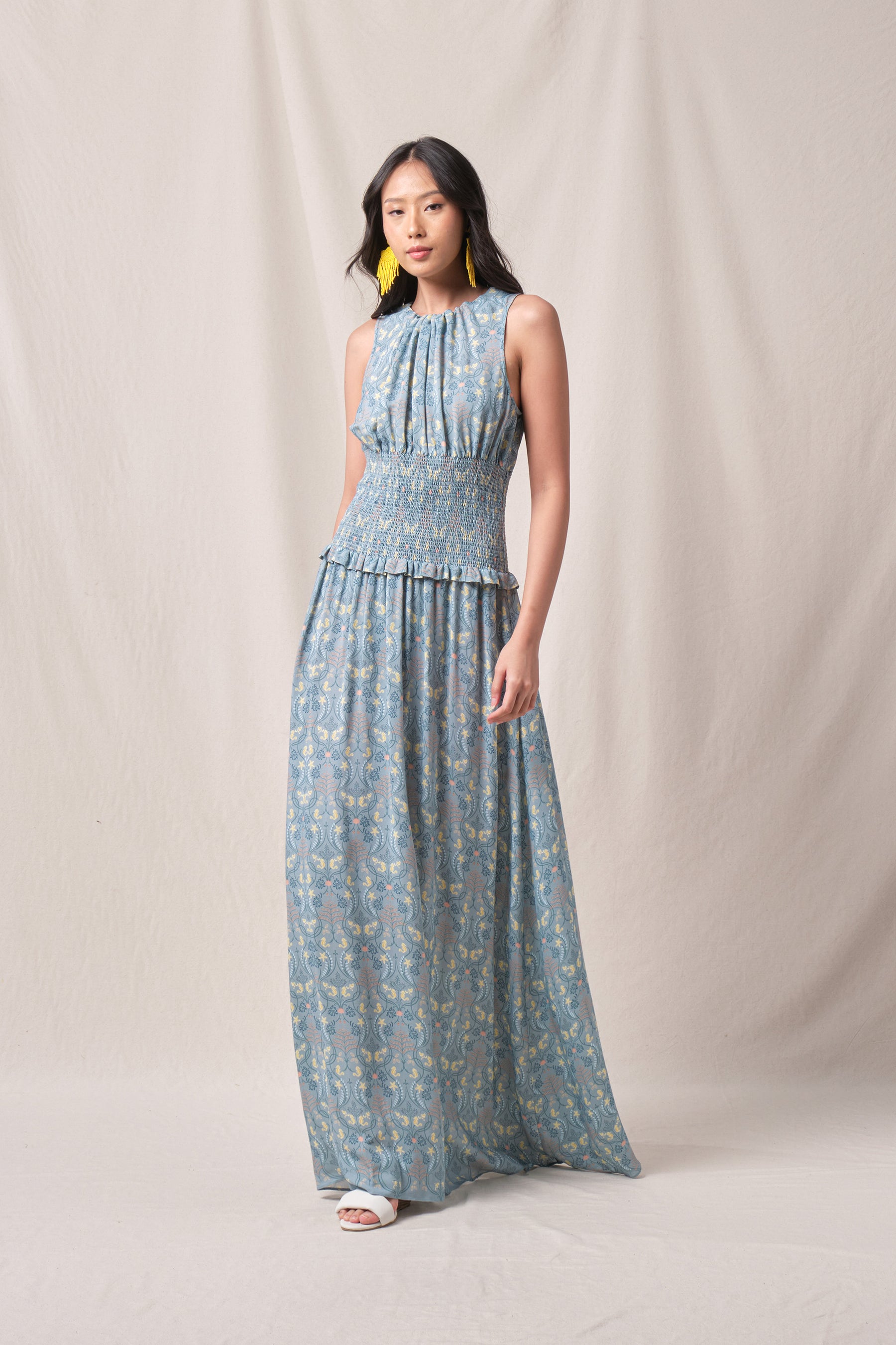 PAOLA Dress in Blue Segara