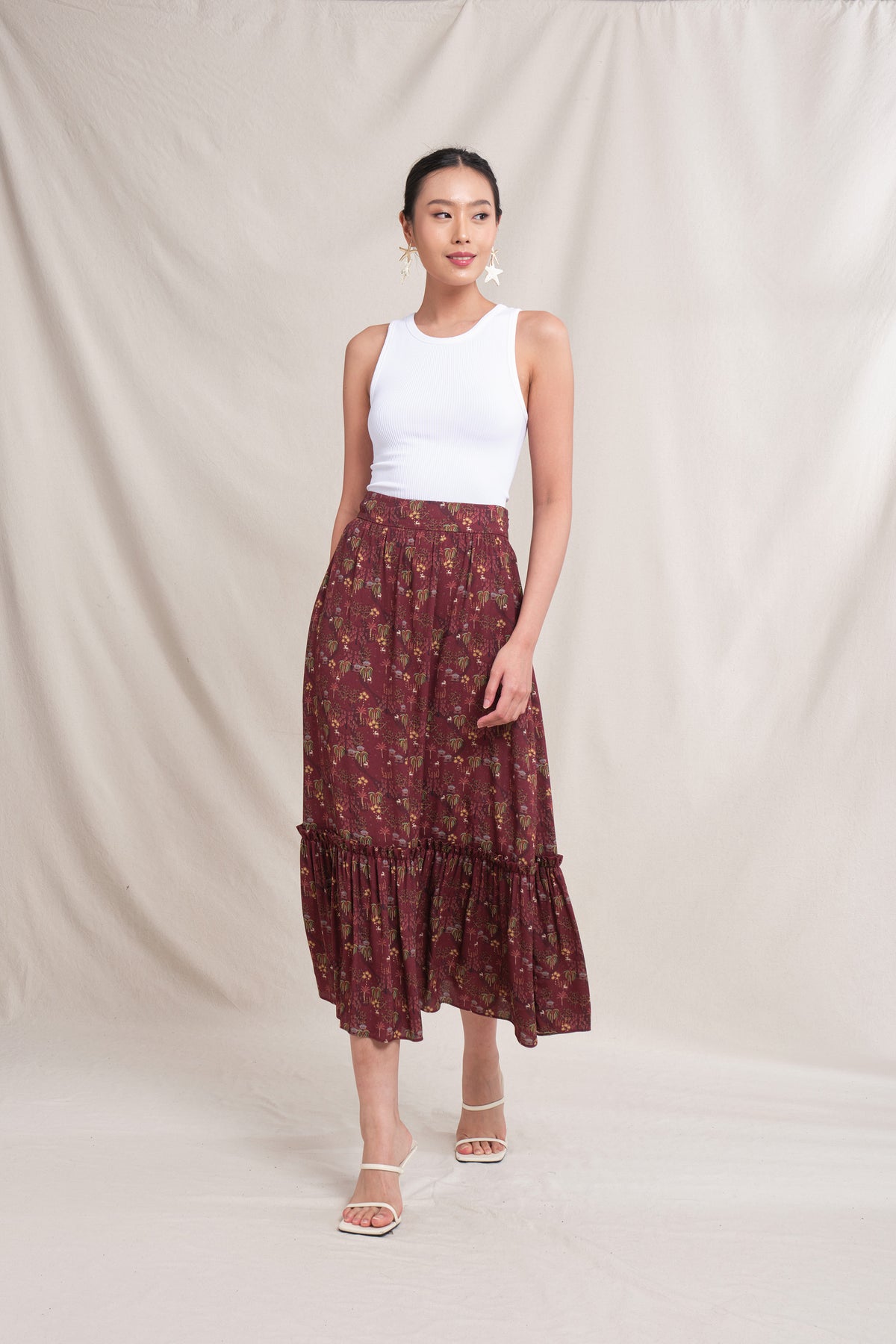 RAE Skirt in Burgundy Bale