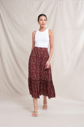 RAE Skirt in Burgundy Bale