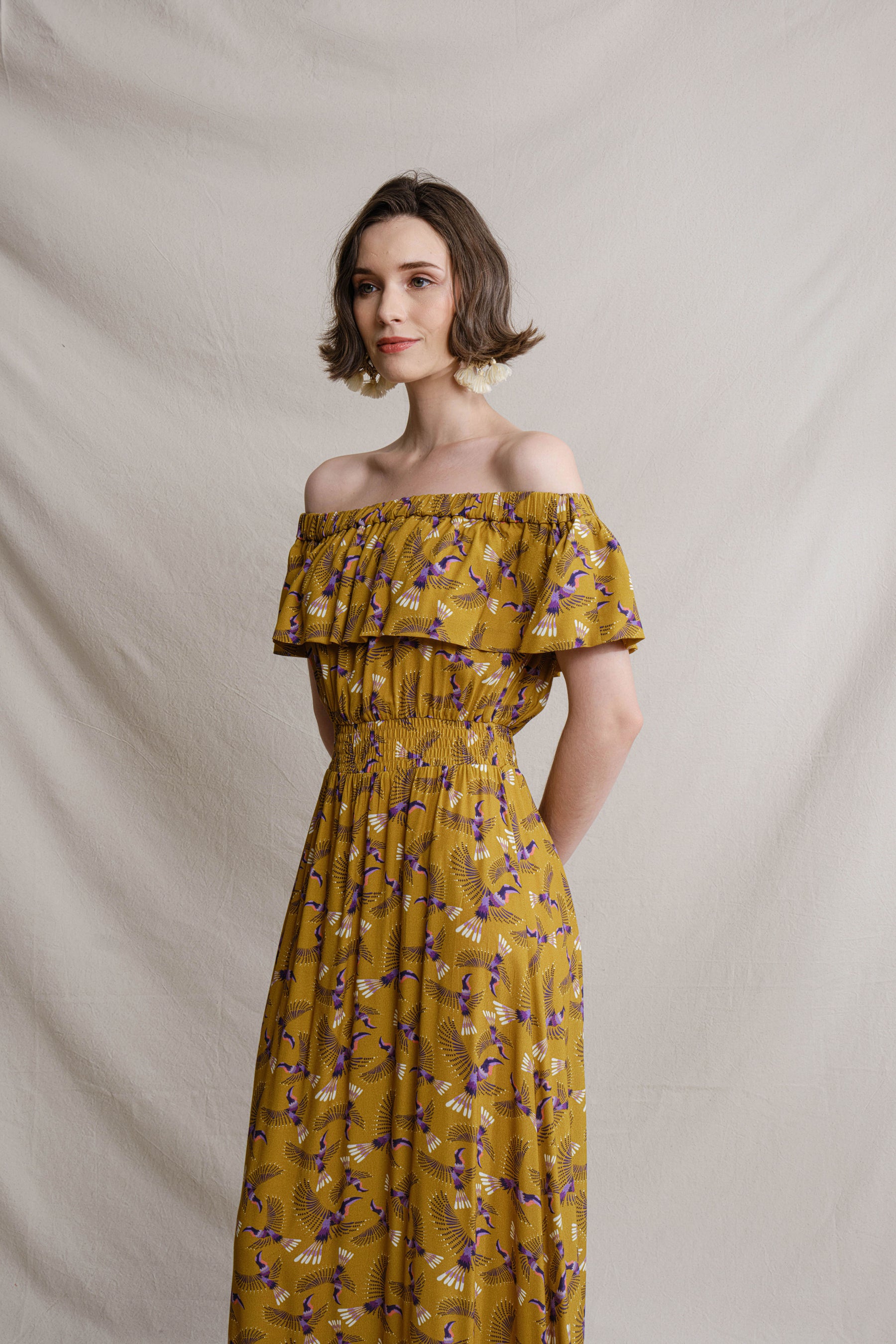 RENATA Dress in Yellow Julang