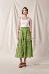 RIONA Skirt in Green Rosea
