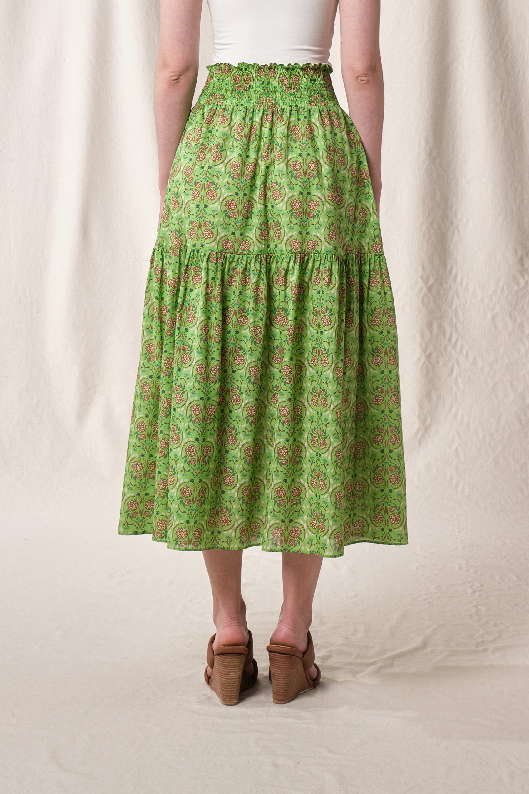 RIONA Skirt in Green Rosea