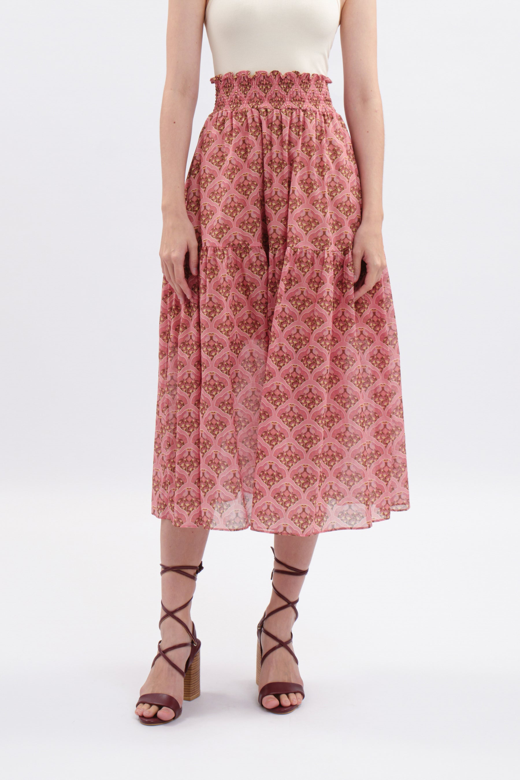 RIONA Skirt in Pink Kubah