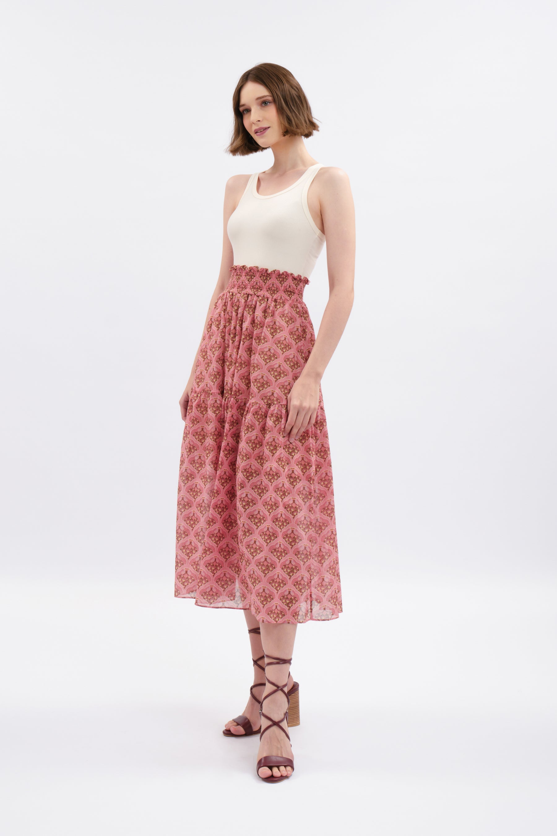 RIONA Skirt in Pink Kubah