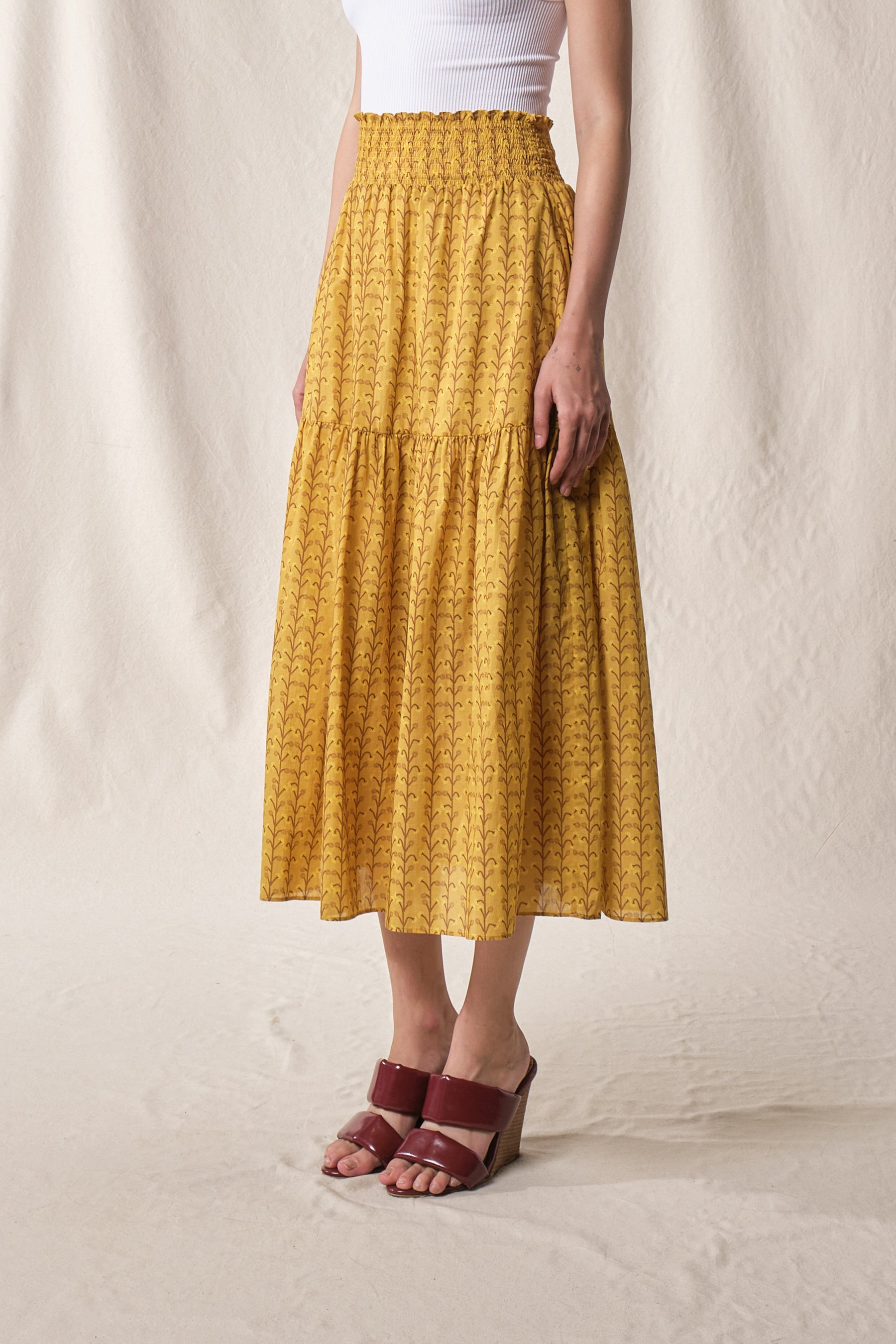RIONA Skirt in Yellow Tebu