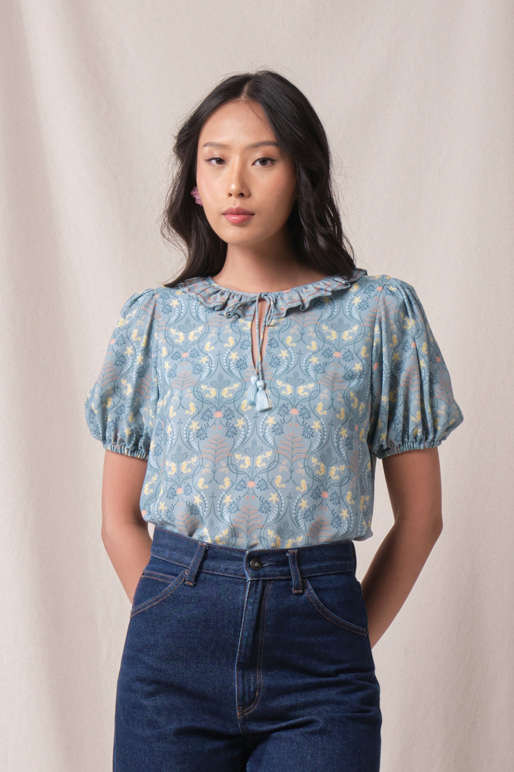 ROSIE Top in Blue Segara