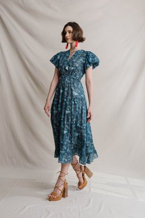 RUMI Dress in Blue Mangrove