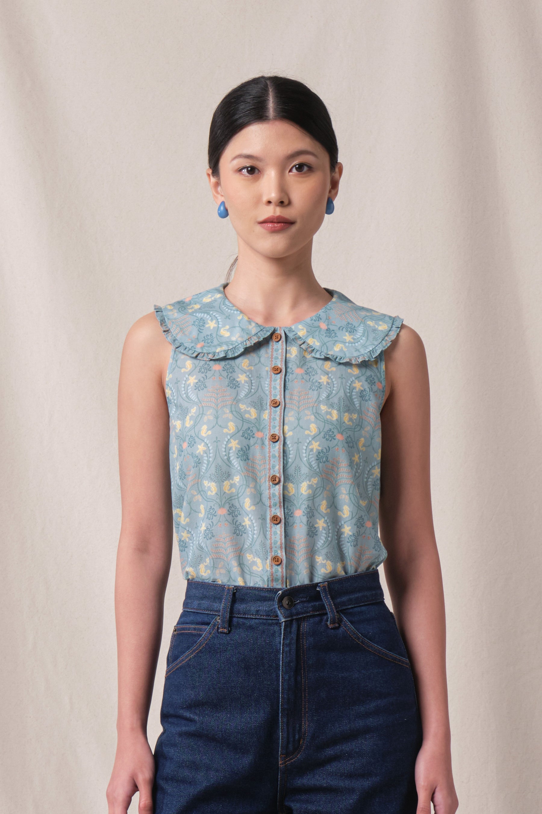 BUNDLING: Sabrina Top in Blue Segara and Sandy Skirt in Blue Segara