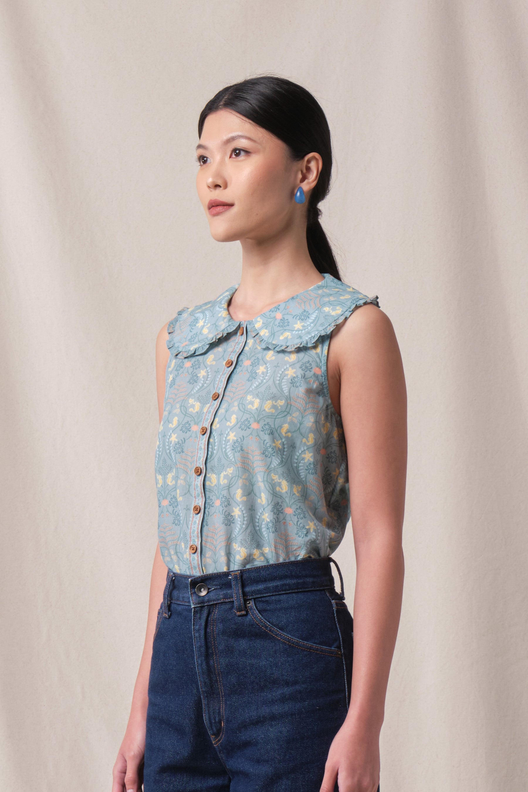 SABRINA Top in Blue Segara