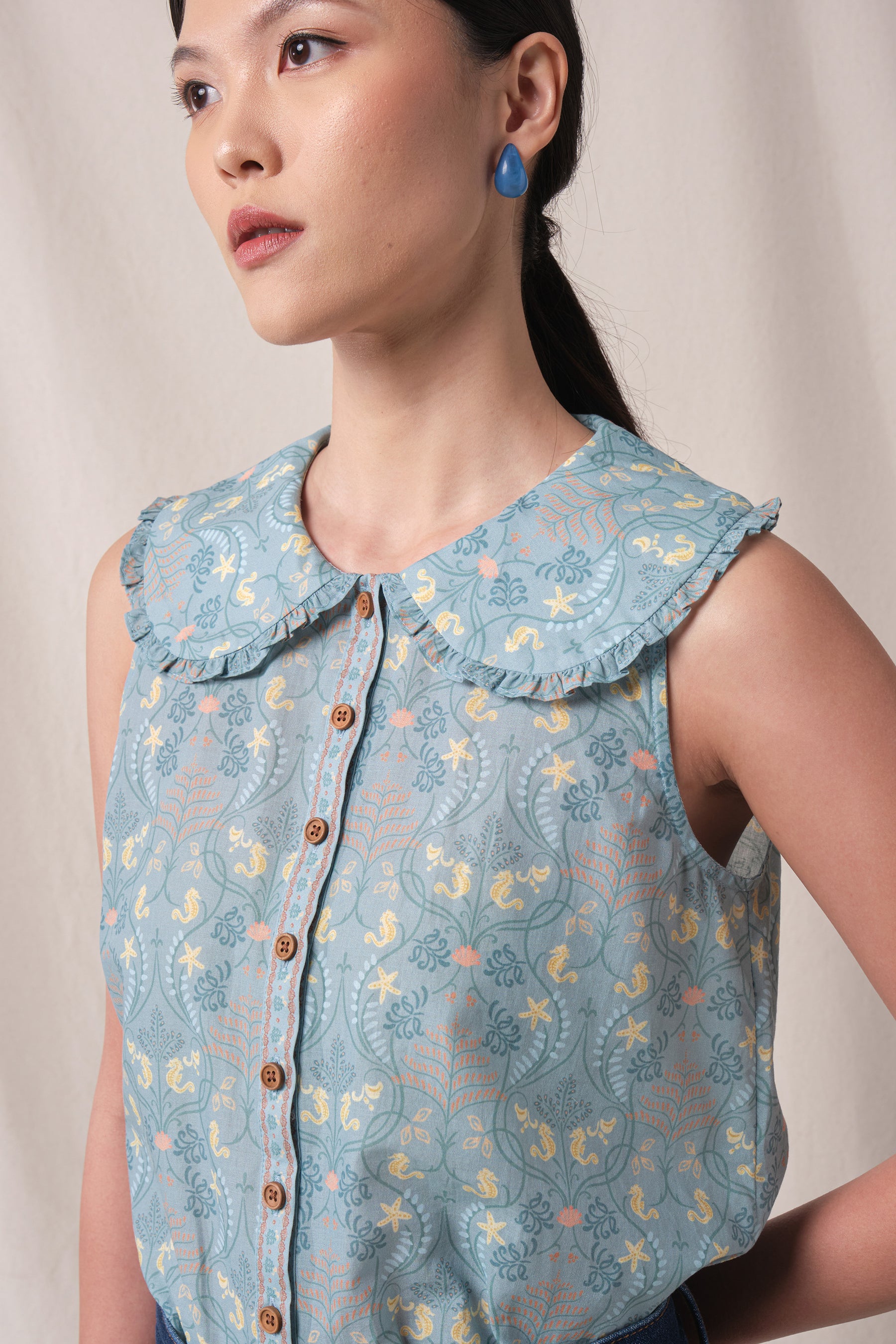 SABRINA Top in Blue Segara