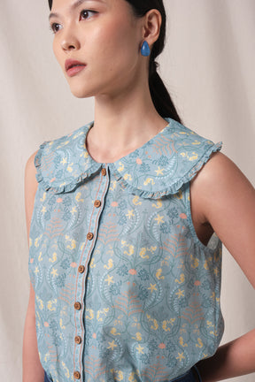 SABRINA Top in Blue Segara