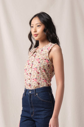 SABRINA Top in Beige Manggis