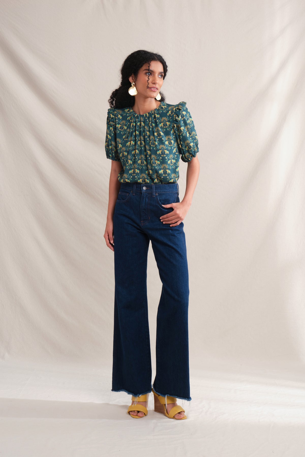 SAIA Top in Teal Gajah