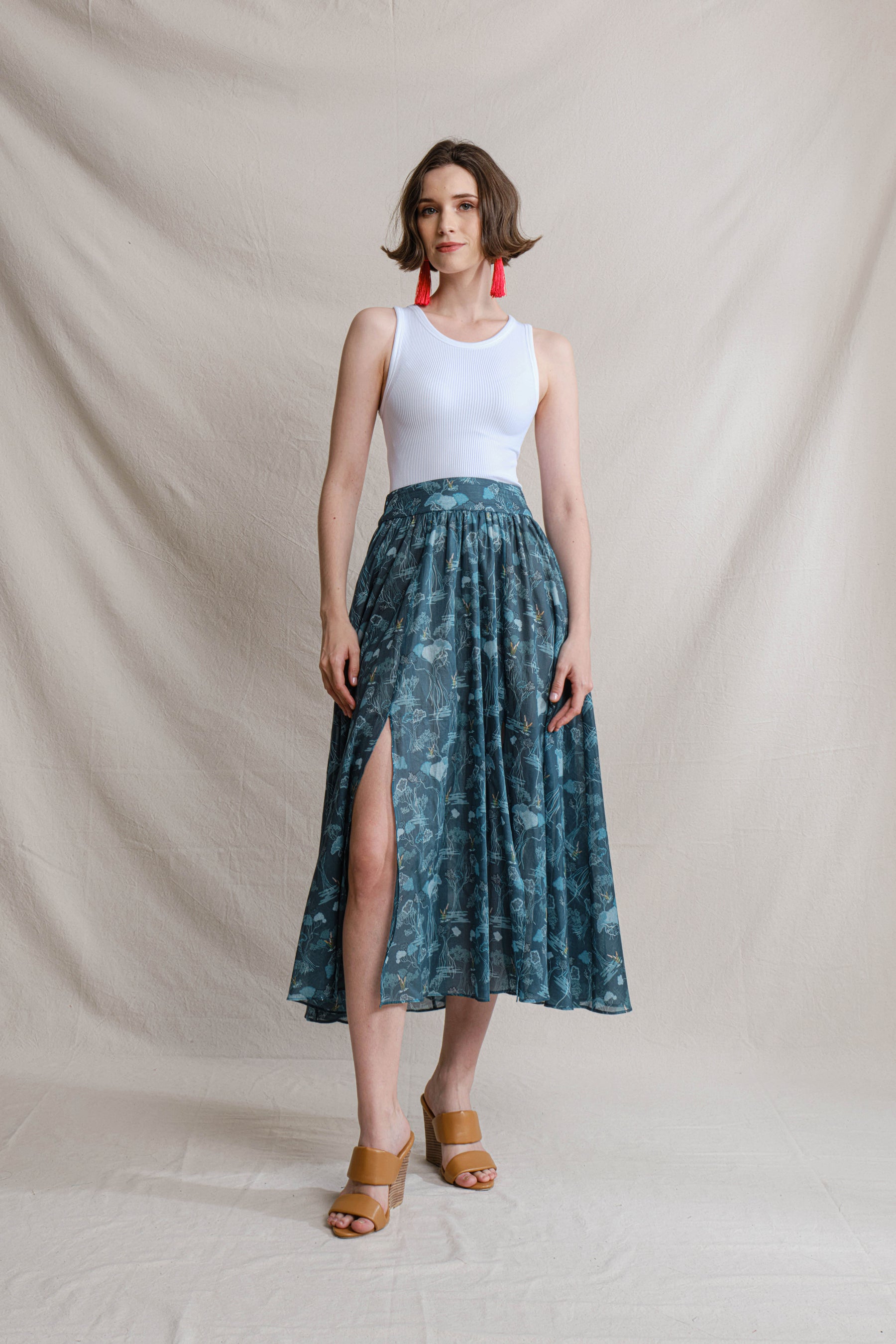 SALIMA Skirt in Blue Mangrove