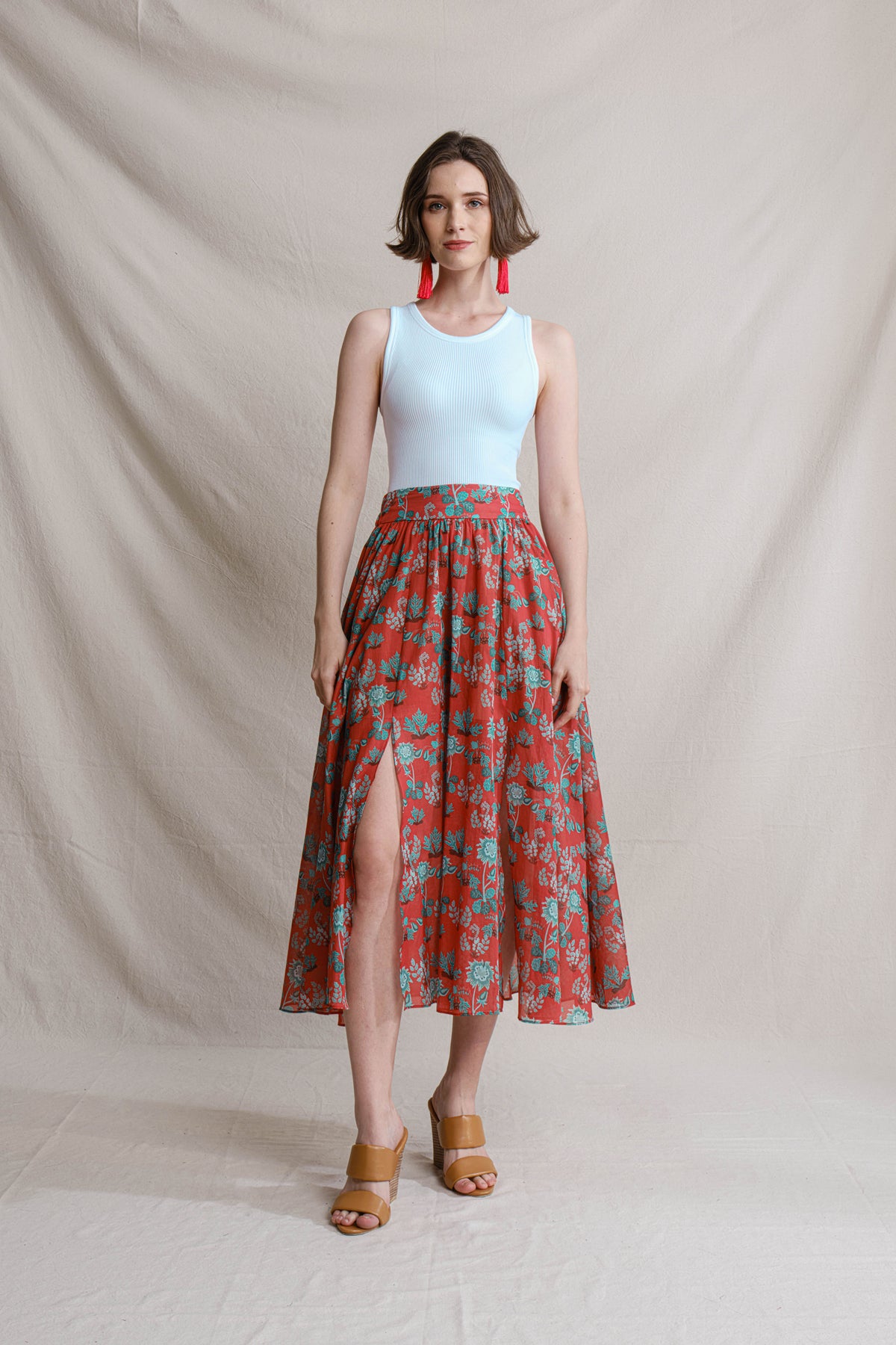 SALIMA Skirt in Red Pepaya