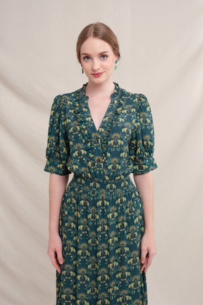 SARA Dress in Teal Gajah