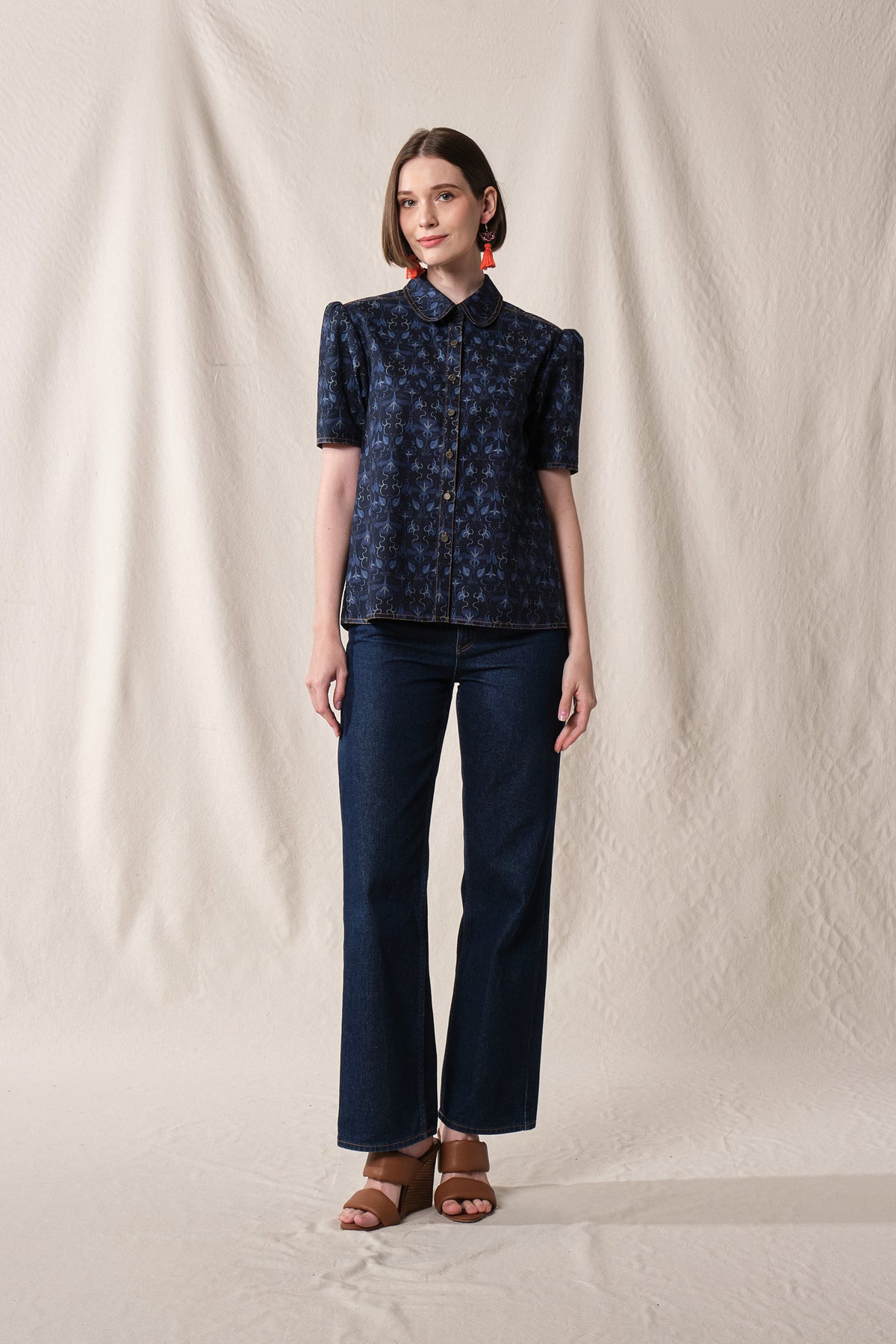 SASHA Top in Indigo Bugenvil