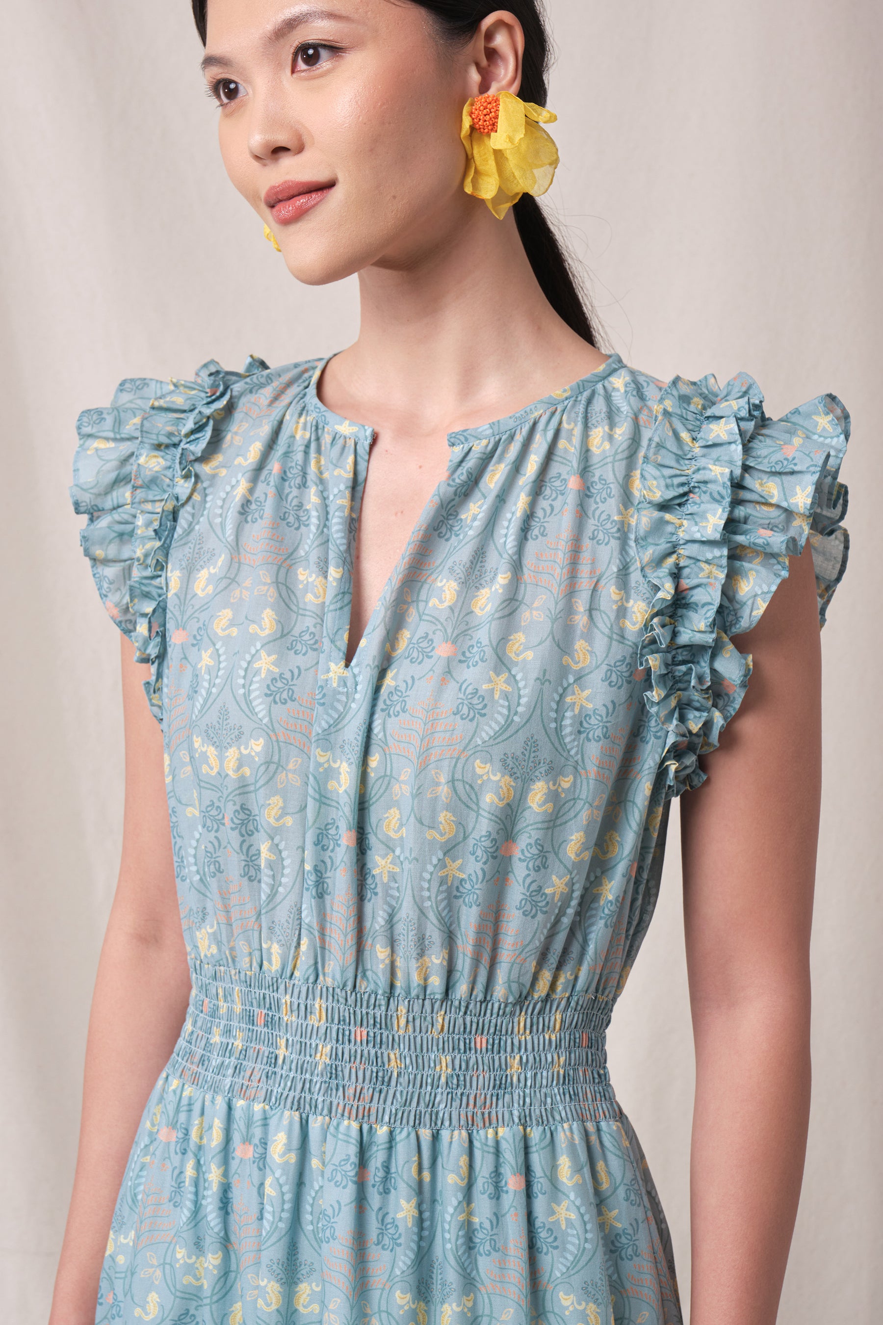 SONIA Dress in Blue Segara