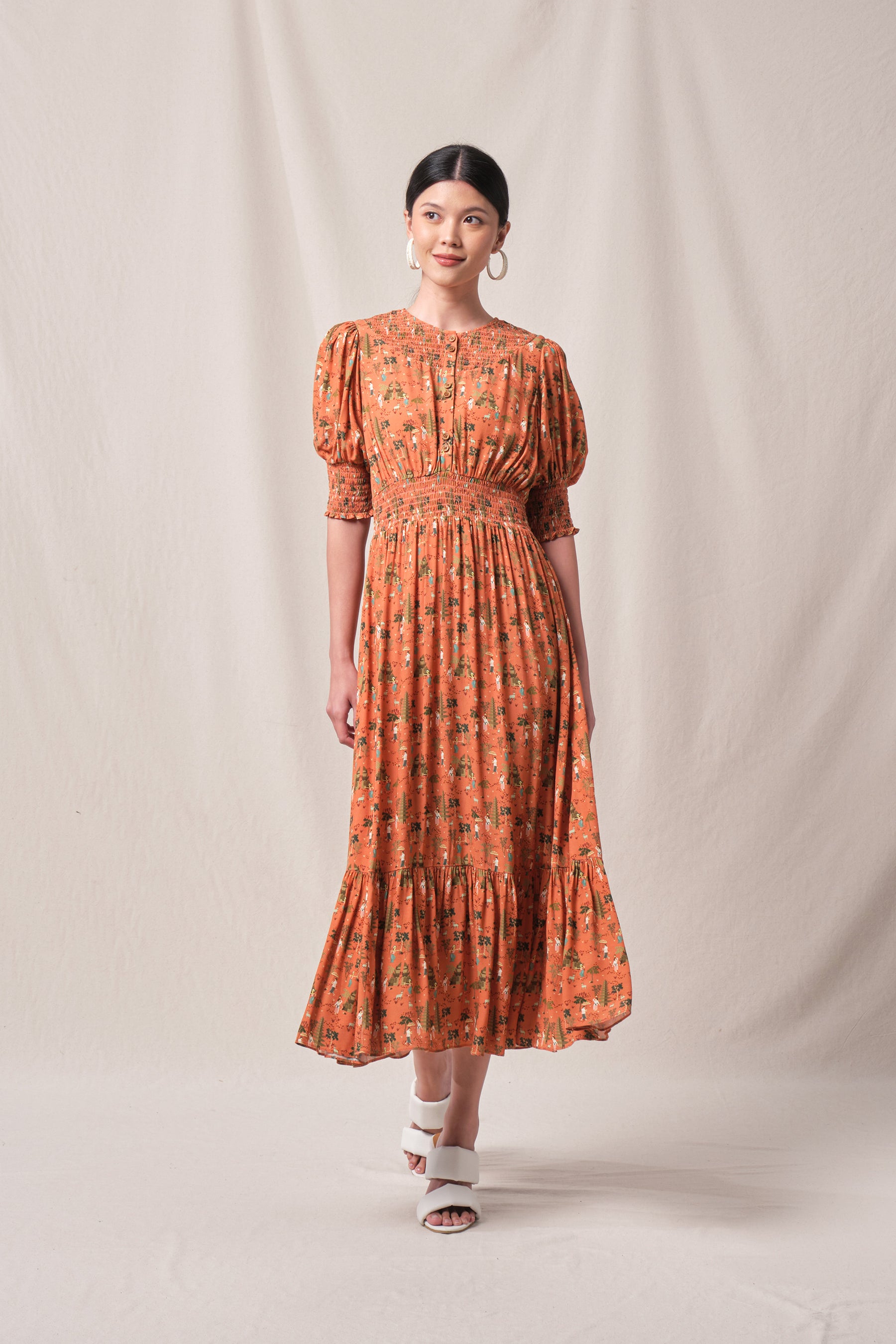 TALIA Dress in Peach Pura
