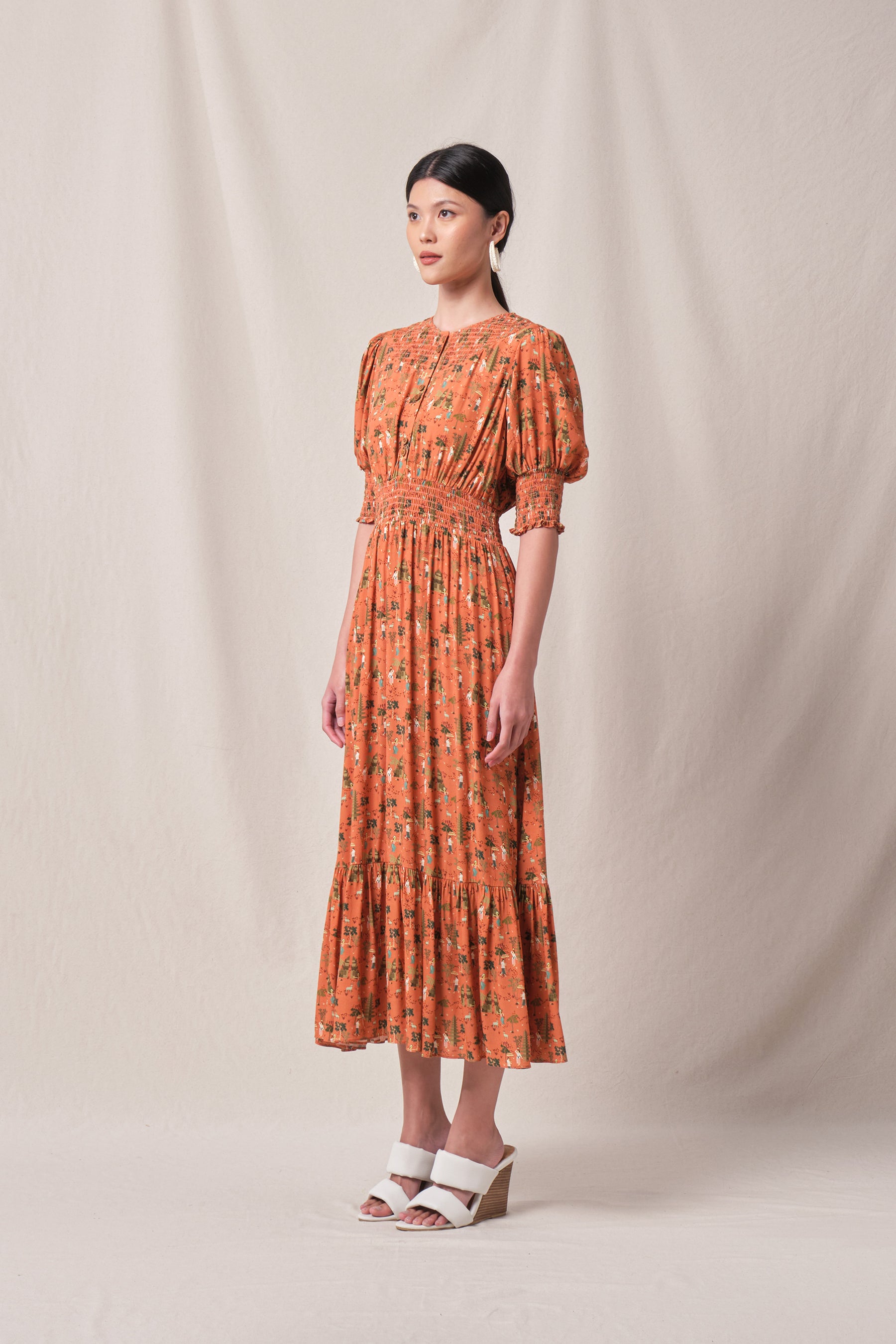 TALIA Dress in Peach Pura