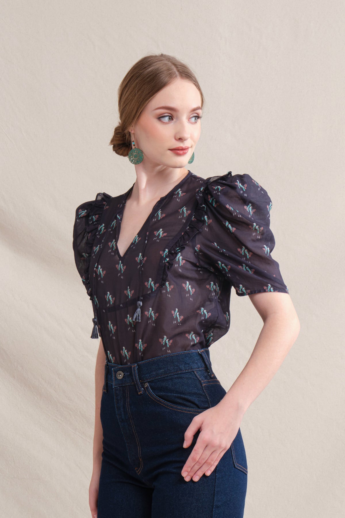 TAMI Top in Black Murai