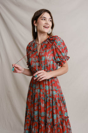 TARA Dress in Red Pepaya