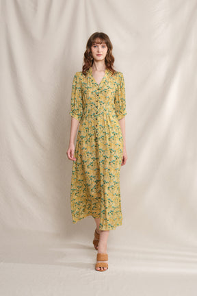 TINA Dress in Yellow Cassia