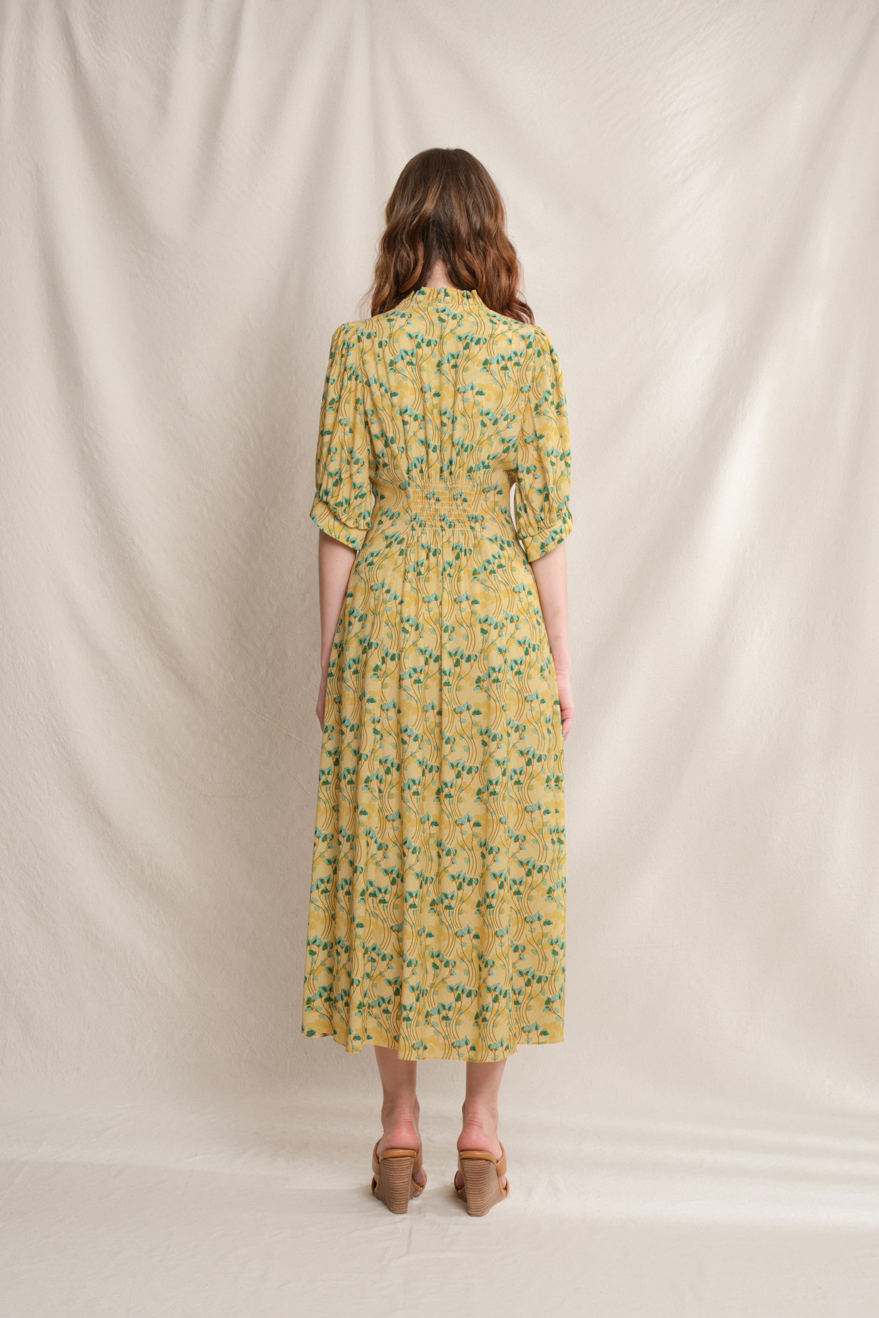 TINA Dress in Yellow Cassia