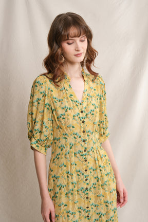 TINA Dress in Yellow Cassia