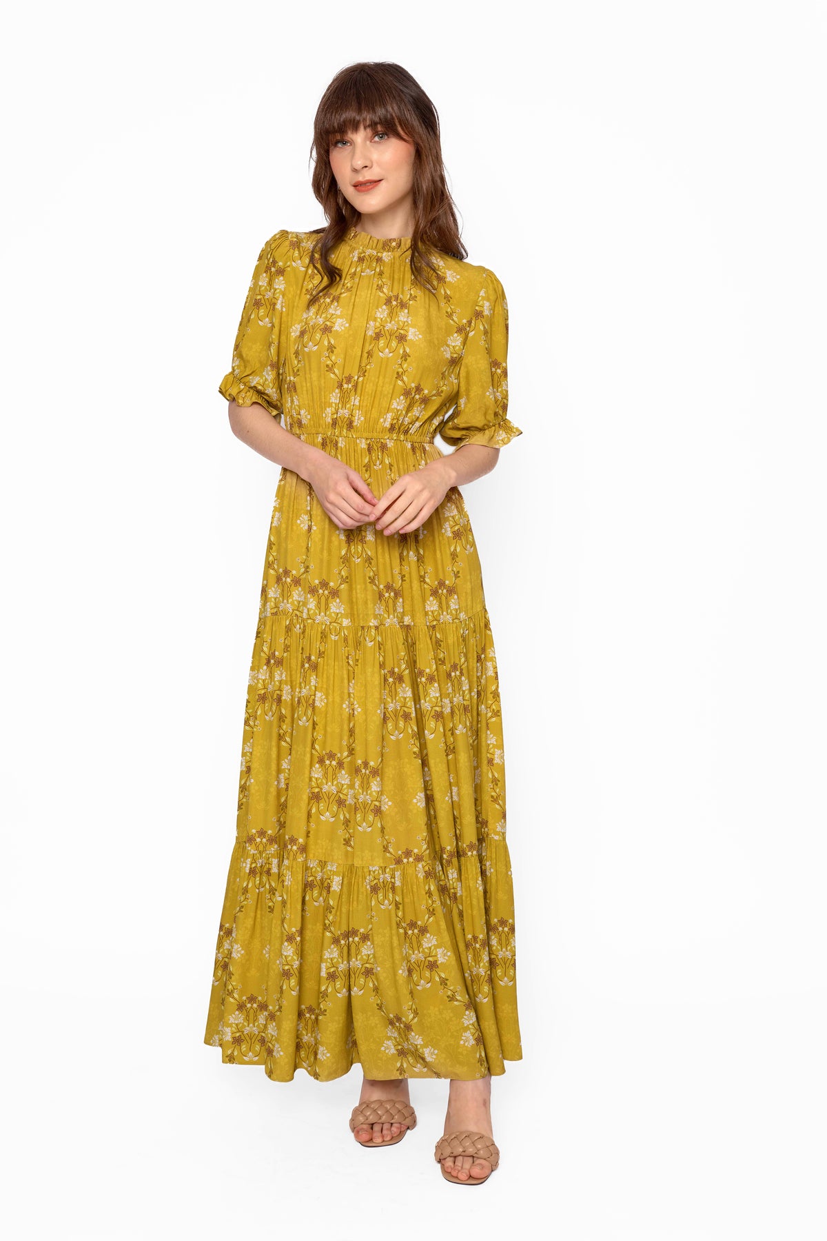 VELA Dress in Yellow Bunga