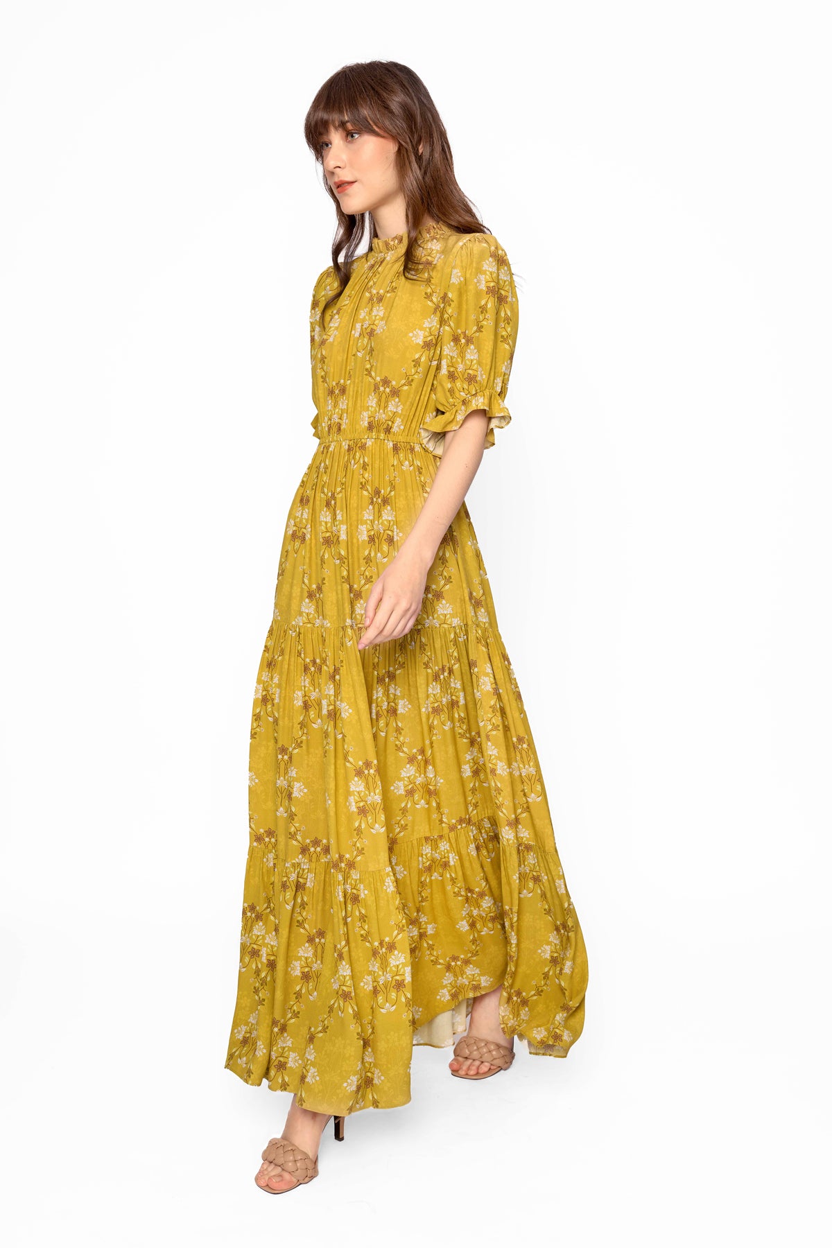 VELA Dress in Yellow Bunga