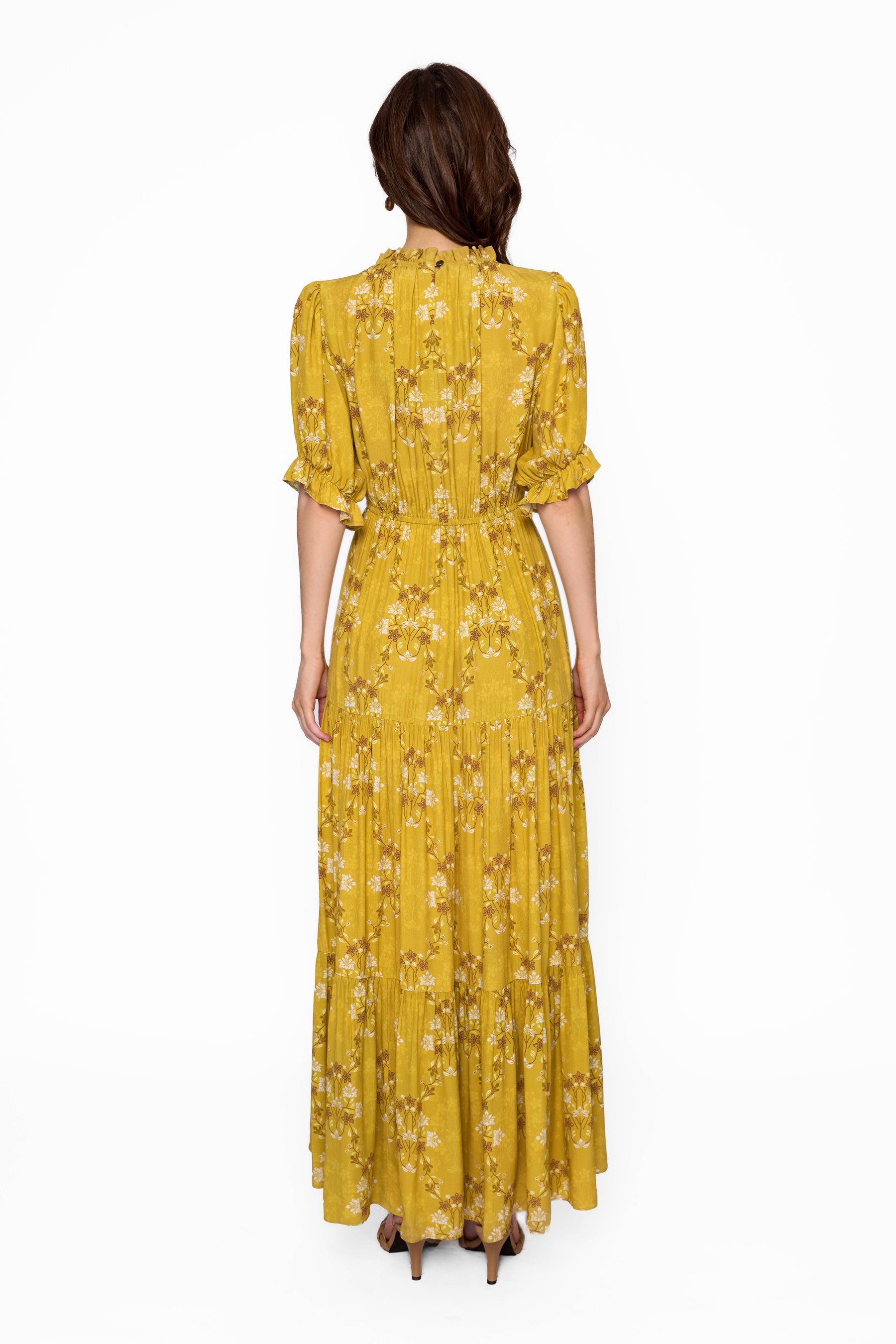 VELA Dress in Yellow Bunga