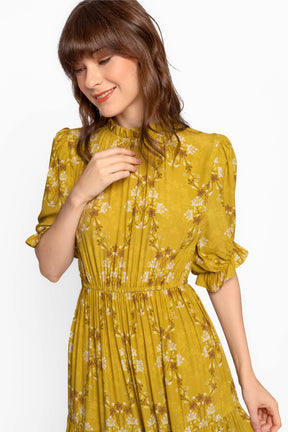 VELA Dress in Yellow Bunga