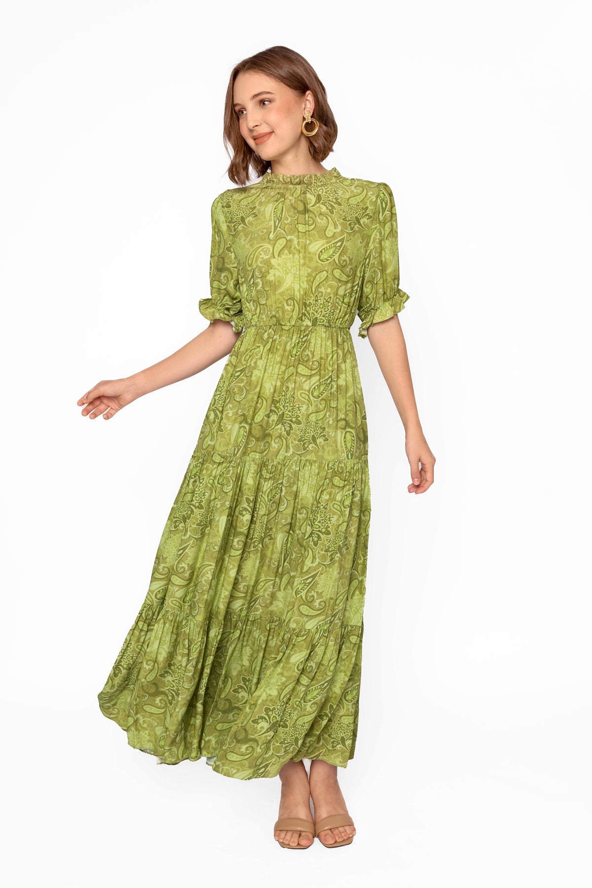 VELA Dress in Green Pakis