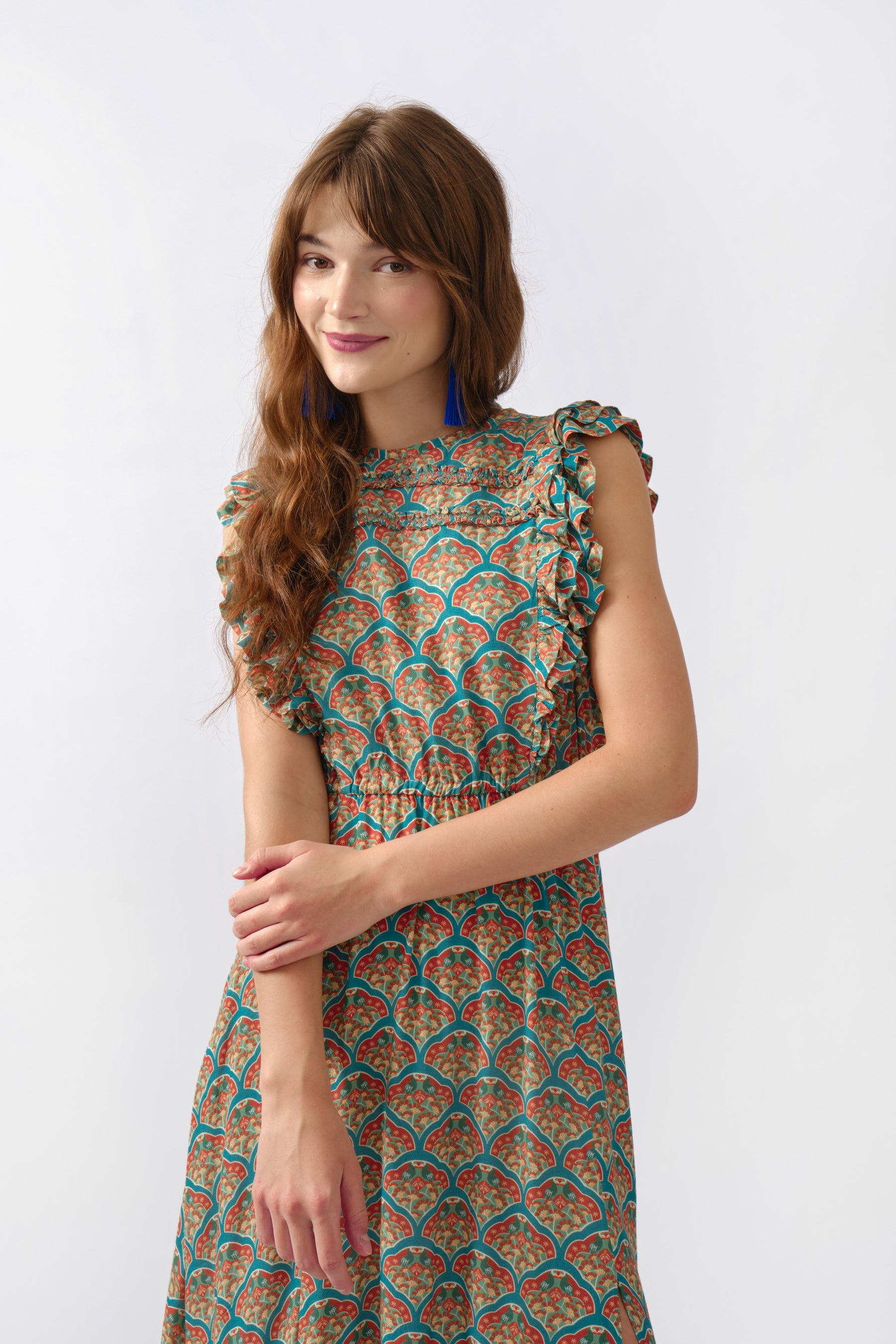 VINKA Dress in Turquoise Kubah