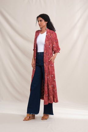 VIVIAN Outer in Red Tumpang