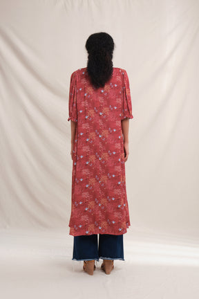 VIVIAN Outer in Red Tumpang