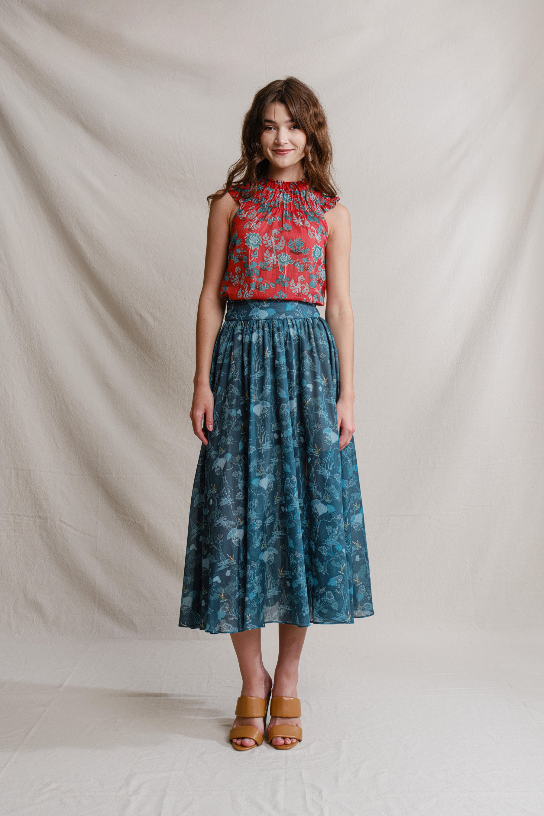 SALIMA Skirt in Blue Mangrove