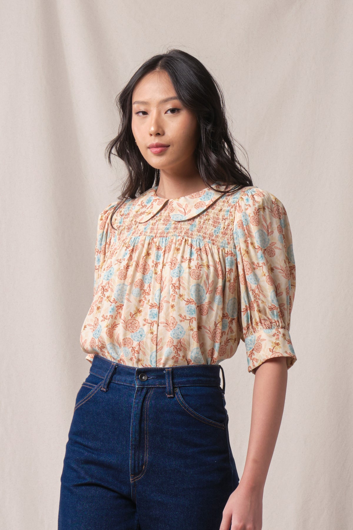 BUNDLING: Wanda Top in Beige Marigold and Taylor Skirt in Beige Marigold