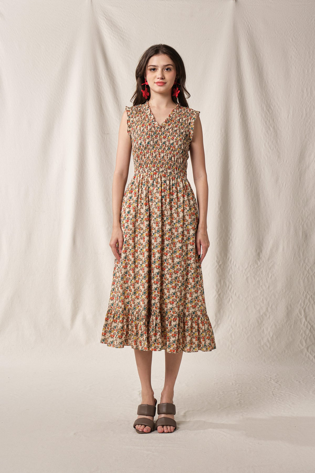 WILLOW Dress in Beige Telang