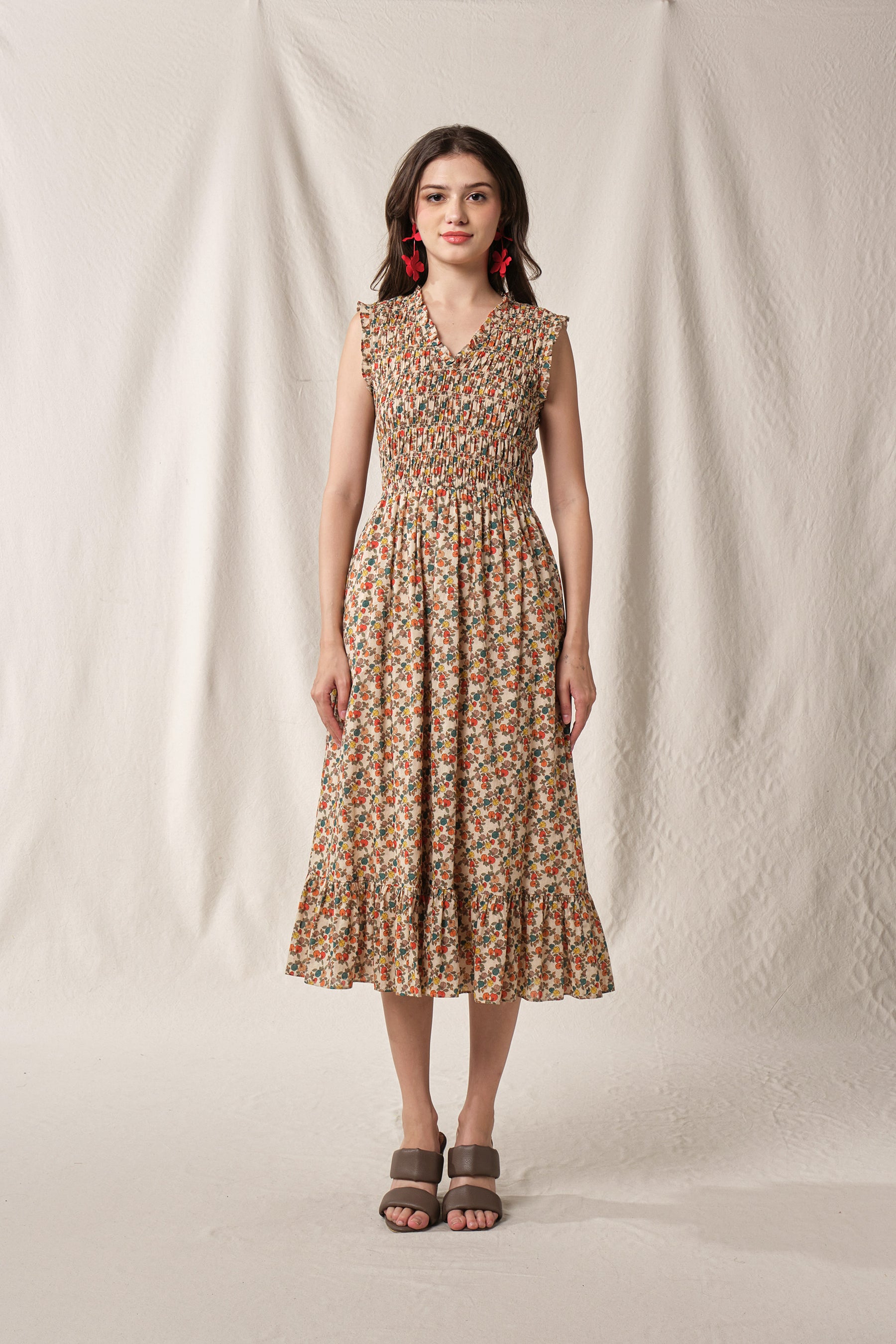 WILLOW Dress in Beige Telang