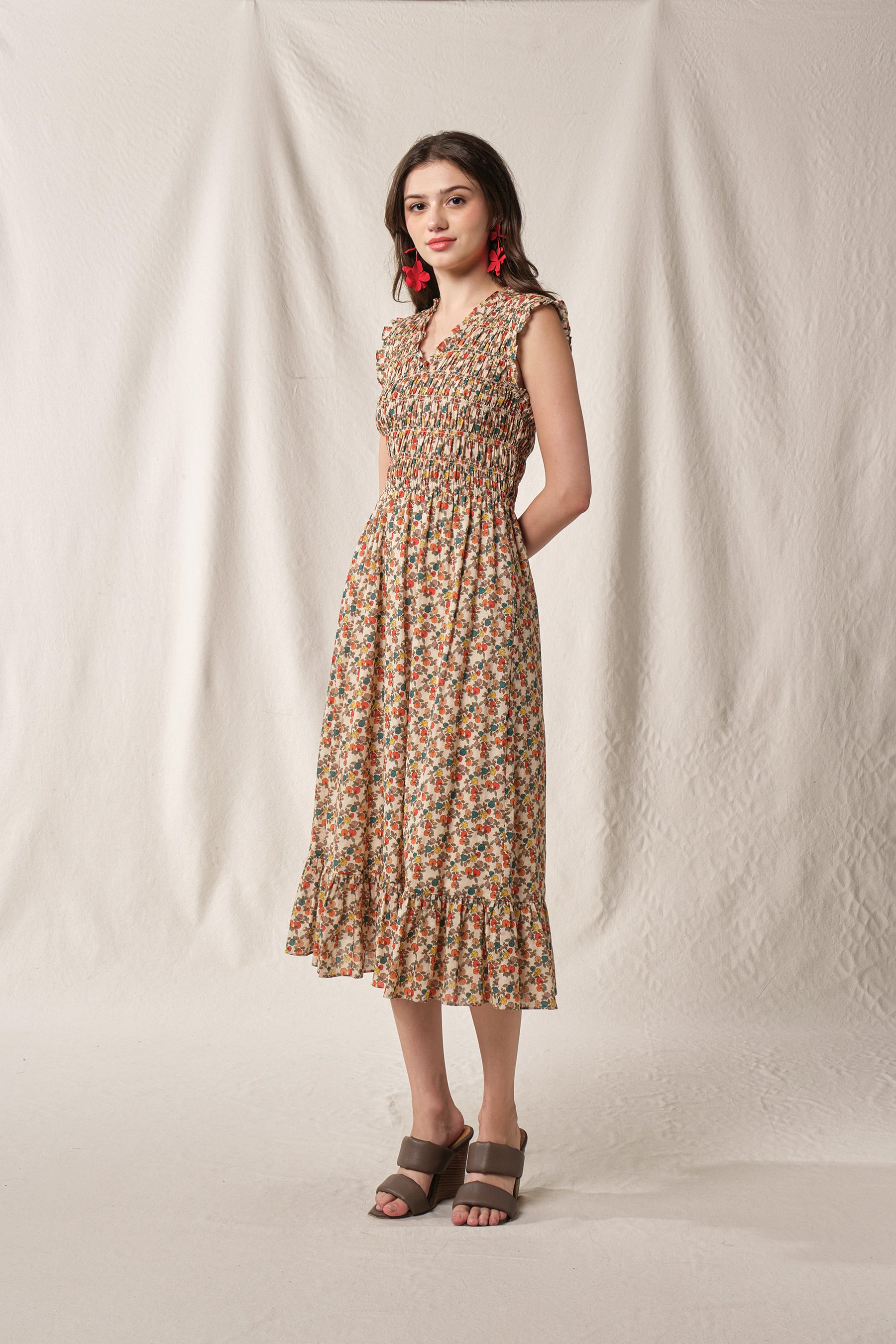 WILLOW Dress in Beige Telang